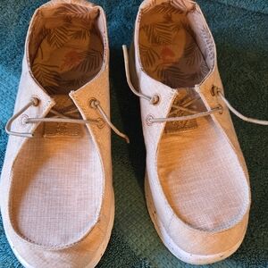 Reef Cushion Coast Slip-On Shoes – Beige Linen – womens Size 7.5